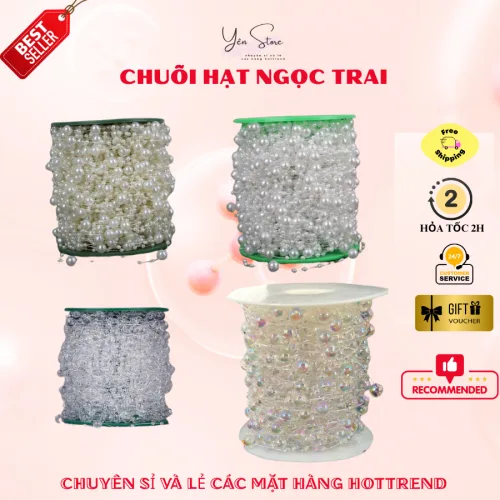 Dây Ngọc ,Chuỗi Ngọc Dùng Trang Trí Hoa Cưới, Làm Đồ Handmade, Làm Lồng Đèn, Decor-  YÊN STORE DIY